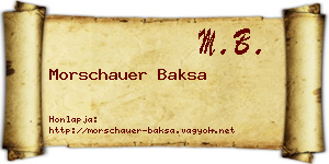 Morschauer Baksa névjegykártya